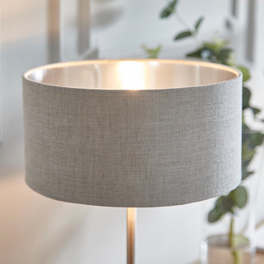 Endon 100646 - Lampe de table HIGHCLERE 1xE14/7W/230V beige/chrome mat Ø 25 cm