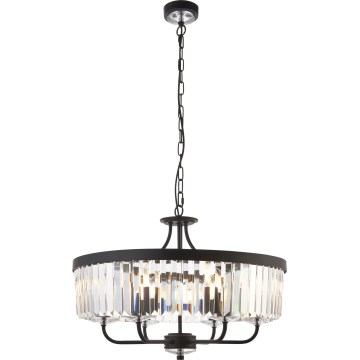 Endon 100711 - Lustre à chaîne CHESTERFIELD 6xE14/6W/230V Ø 55 cm noir