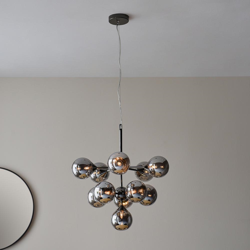 Endon 101147 - Suspension sur câble OSCAR 11xG9/18W/230V noir/fumé