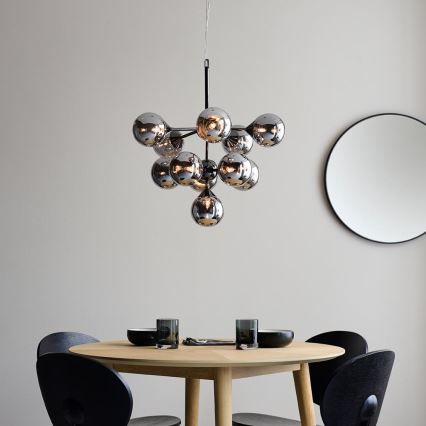 Endon 101147 - Suspension sur câble OSCAR 11xG9/18W/230V noir/fumé