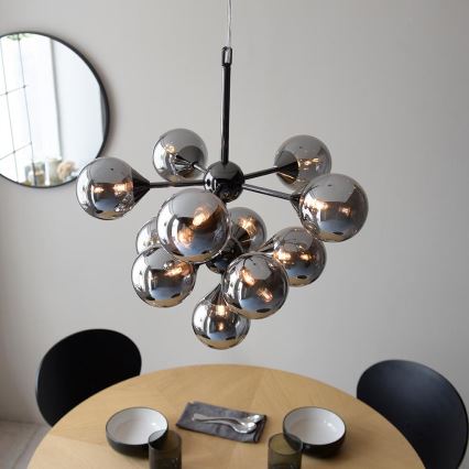 Endon 101147 - Suspension sur câble OSCAR 11xG9/18W/230V noir/fumé