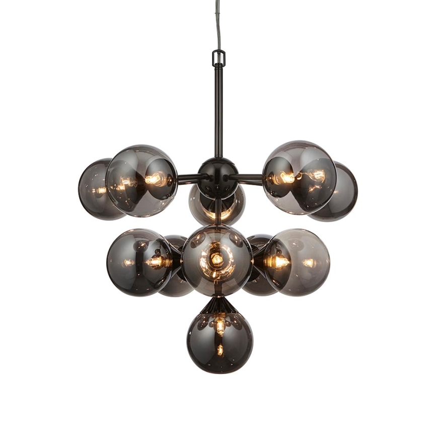 Endon 101147 - Suspension sur câble OSCAR 11xG9/18W/230V noir/fumé