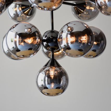 Endon 101147 - Suspension sur câble OSCAR 11xG9/18W/230V noir/fumé