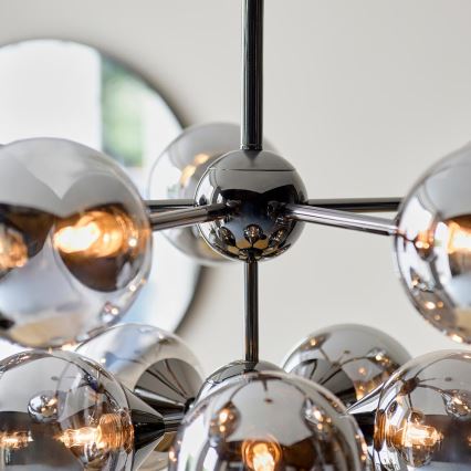 Endon 101147 - Suspension sur câble OSCAR 11xG9/18W/230V noir/fumé