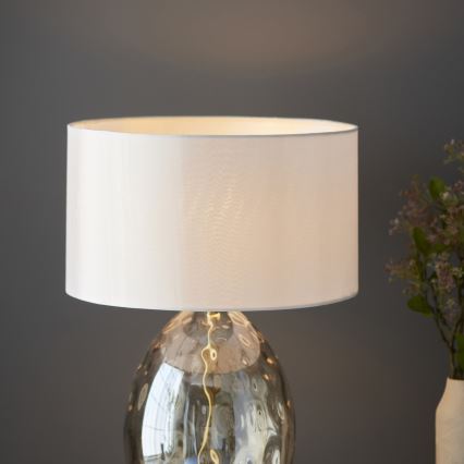 Endon 101150 - Lampe de table dimmable ELIN 1xE27/10W/230V blanche/laiton/beige fumé