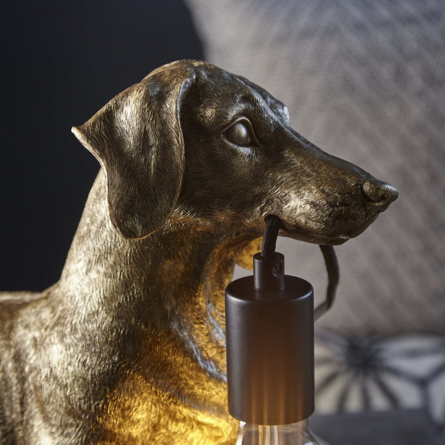 Endon 101187 - Lampe de table DACHSHUND 1xE27/10W/230V doré