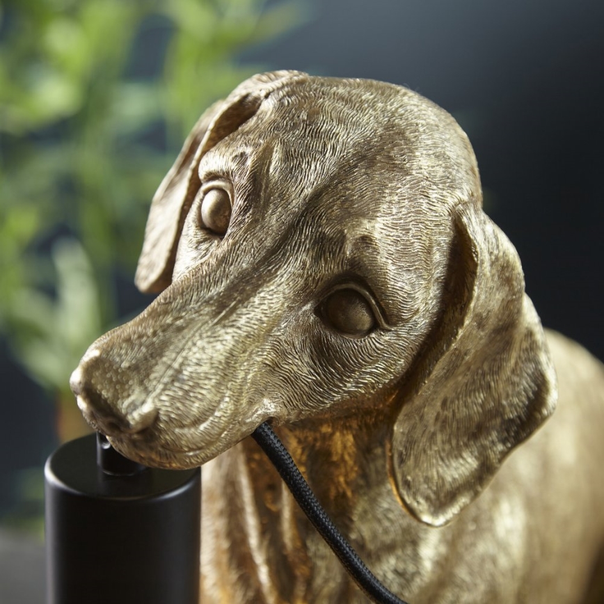 Endon 101187 - Lampe de table DACHSHUND 1xE27/10W/230V doré