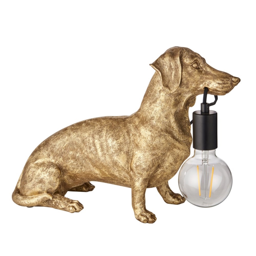 Endon 101187 - Lampe de table DACHSHUND 1xE27/10W/230V doré