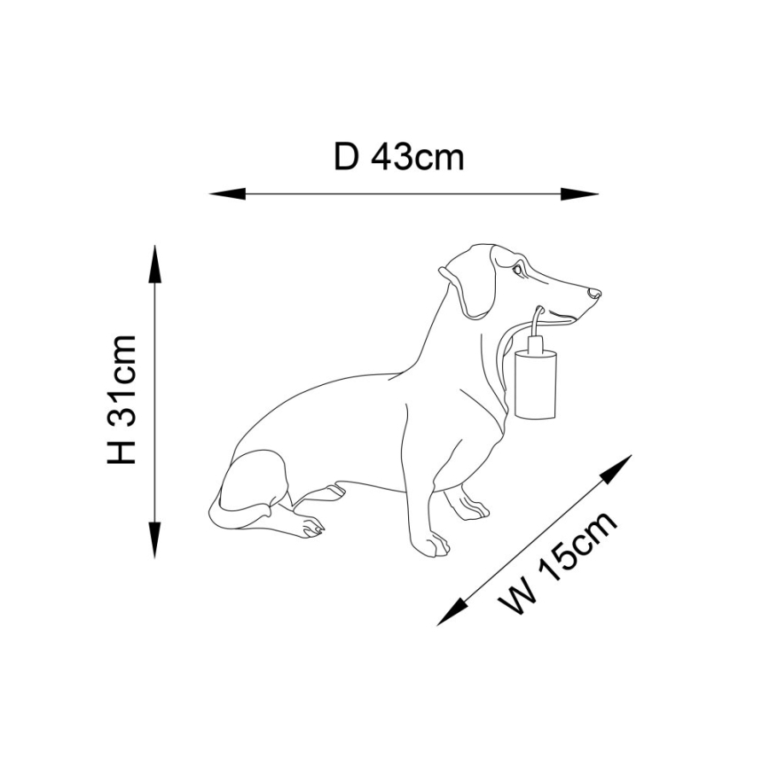 Endon 101187 - Lampe de table DACHSHUND 1xE27/10W/230V doré