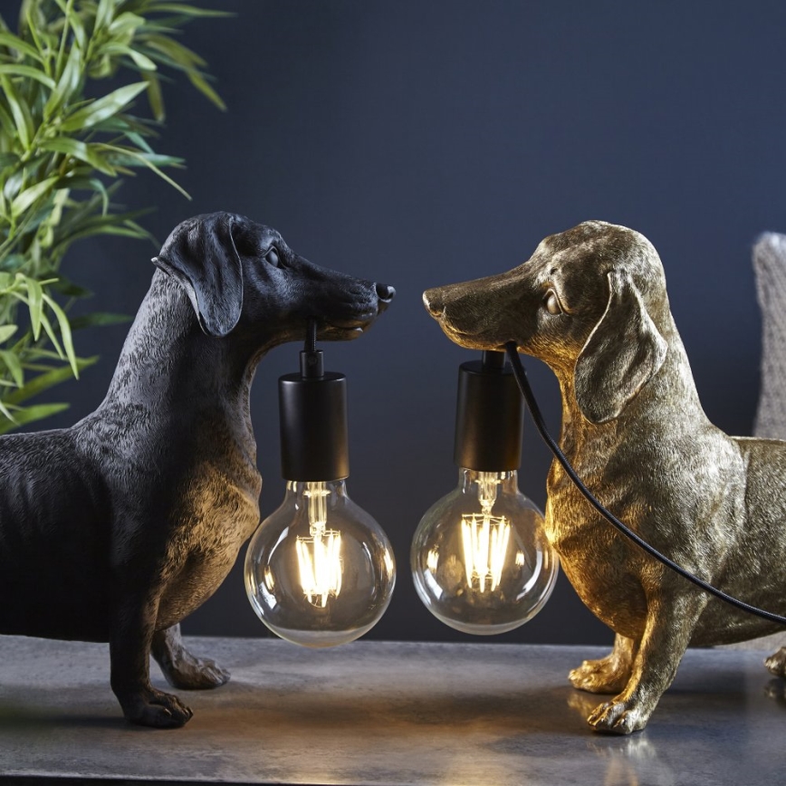 Endon 101188 - Lampe de table DACHSHUND 1xE27/10W/230V noir