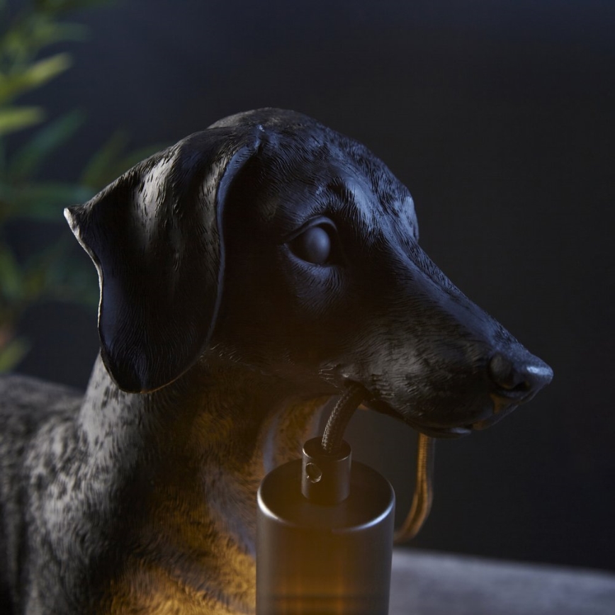 Endon 101188 - Lampe de table DACHSHUND 1xE27/10W/230V noir