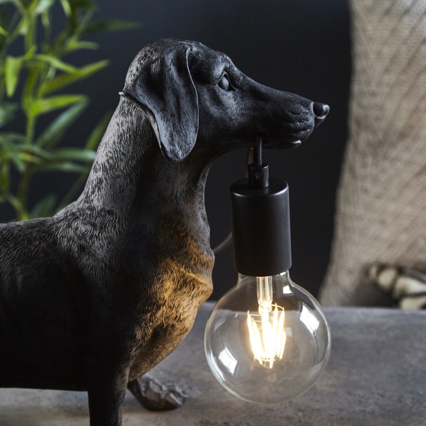 Endon 101188 - Lampe de table DACHSHUND 1xE27/10W/230V noir