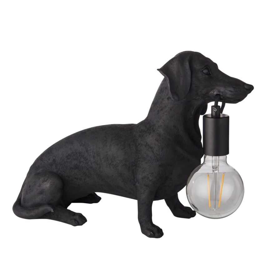 Endon 101188 - Lampe de table DACHSHUND 1xE27/10W/230V noir