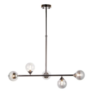 Endon 101348 - Suspension sur tige OTIS 5xG9/3W/230V chrome noir/noir fumé