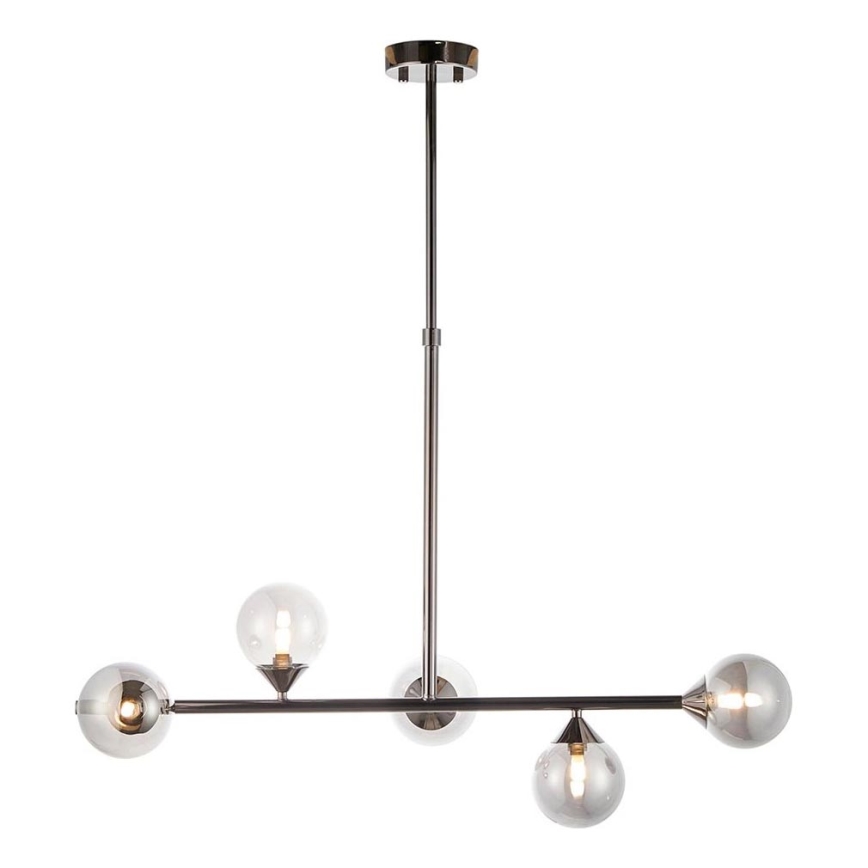Endon 101348 - Suspension sur tige OTIS 5xG9/3W/230V chrome noir/noir fumé