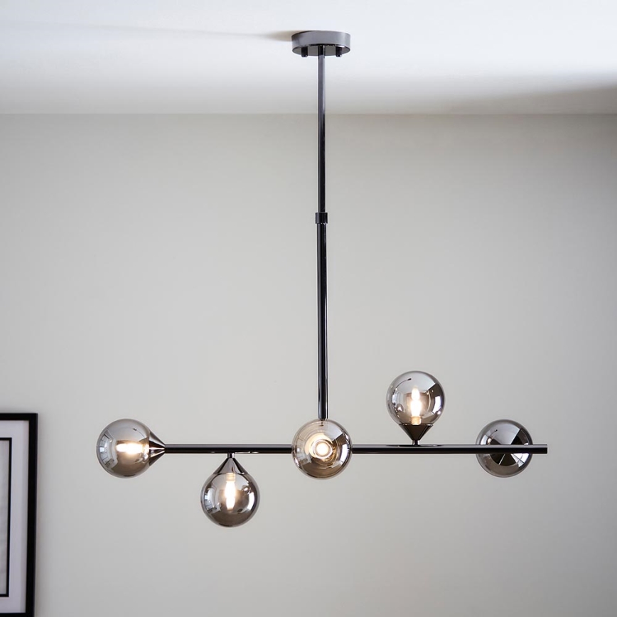 Endon 101348 - Suspension sur tige OTIS 5xG9/3W/230V chrome noir/noir fumé