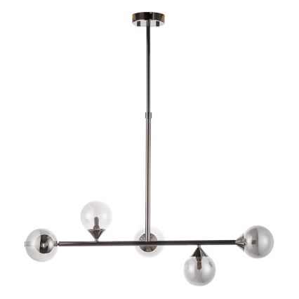 Endon 101348 - Suspension sur tige OTIS 5xG9/3W/230V chrome noir/noir fumé
