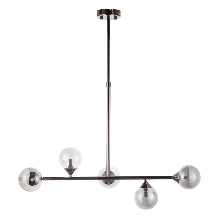 Endon 101348 - Suspension sur tige OTIS 5xG9/3W/230V chrome noir/noir fumé
