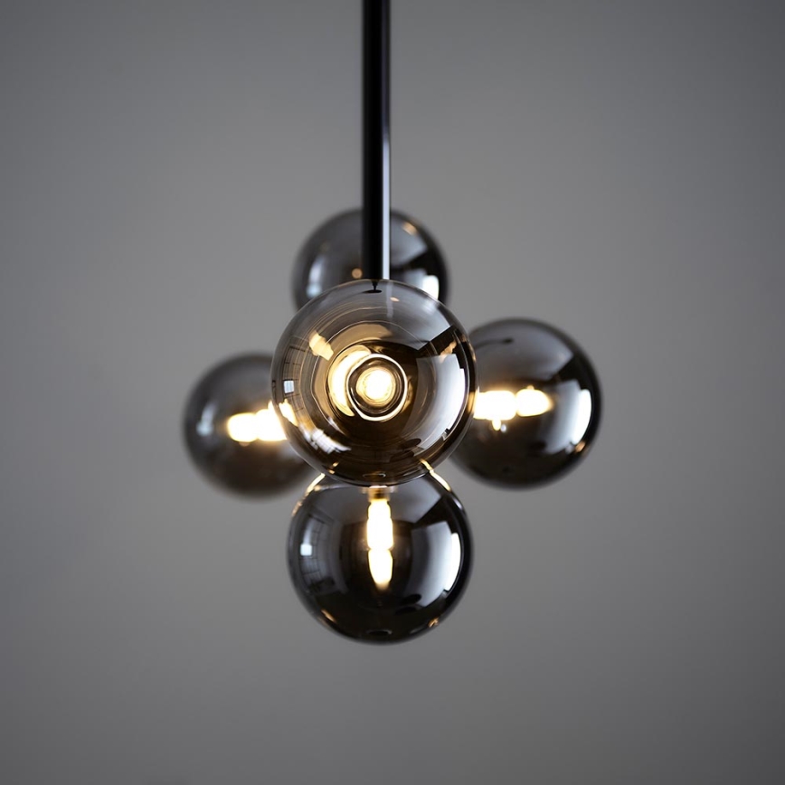 Endon 101348 - Suspension sur tige OTIS 5xG9/3W/230V chrome noir/noir fumé