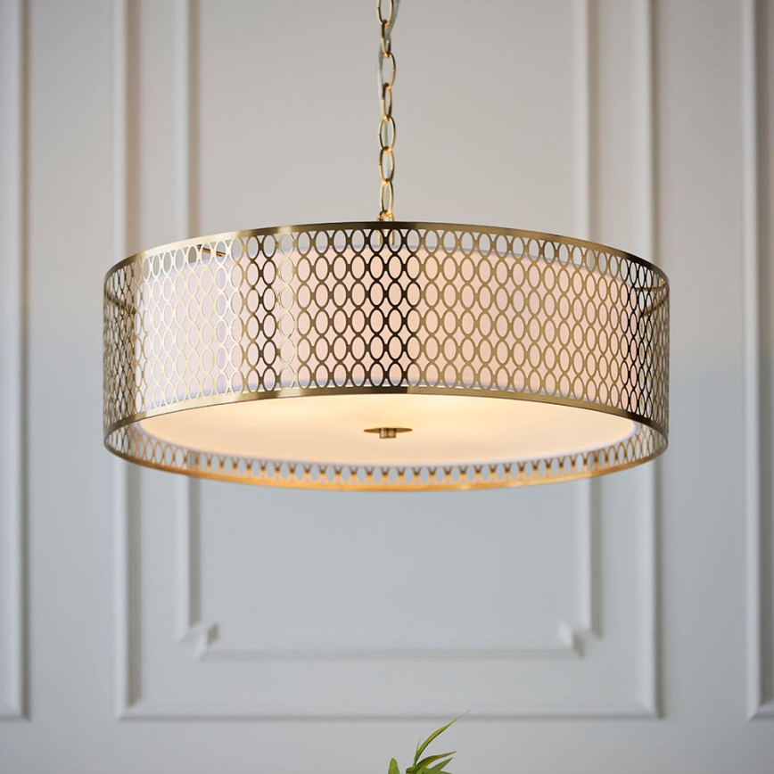 Endon 101569 - Suspension à chaîne CORDERO 3xE27/10W/230V dorée