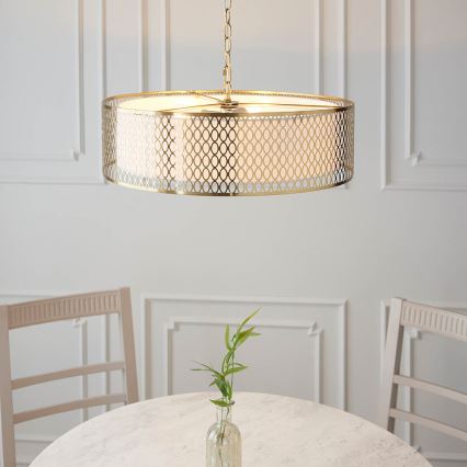 Endon 101569 - Suspension à chaîne CORDERO 3xE27/10W/230V dorée