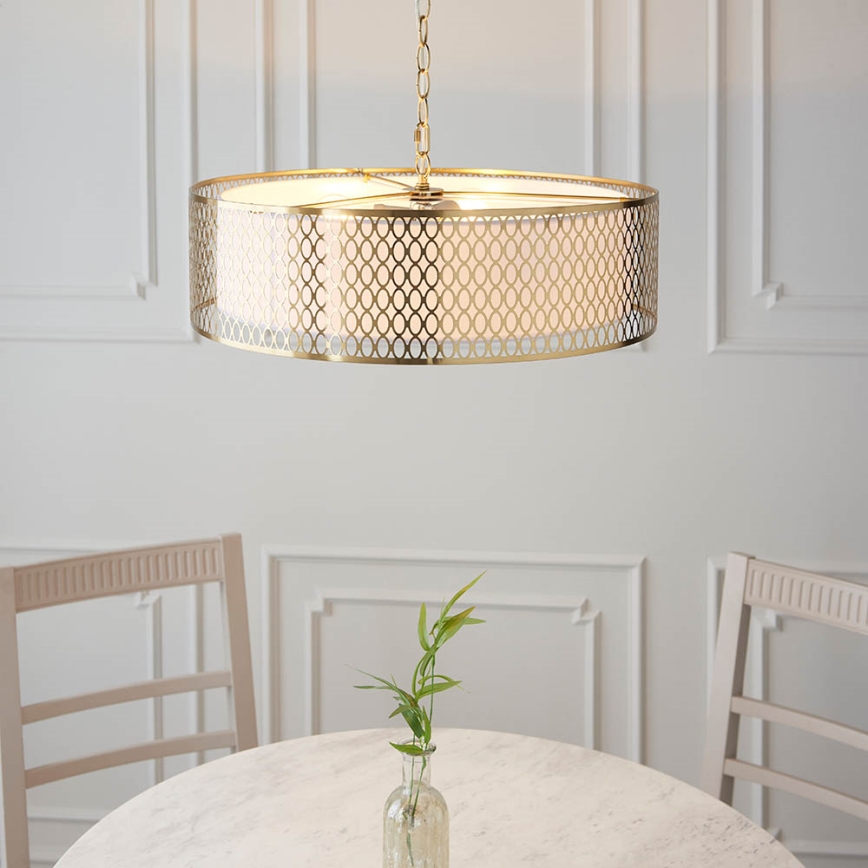 Endon 101569 - Suspension à chaîne CORDERO 3xE27/10W/230V dorée