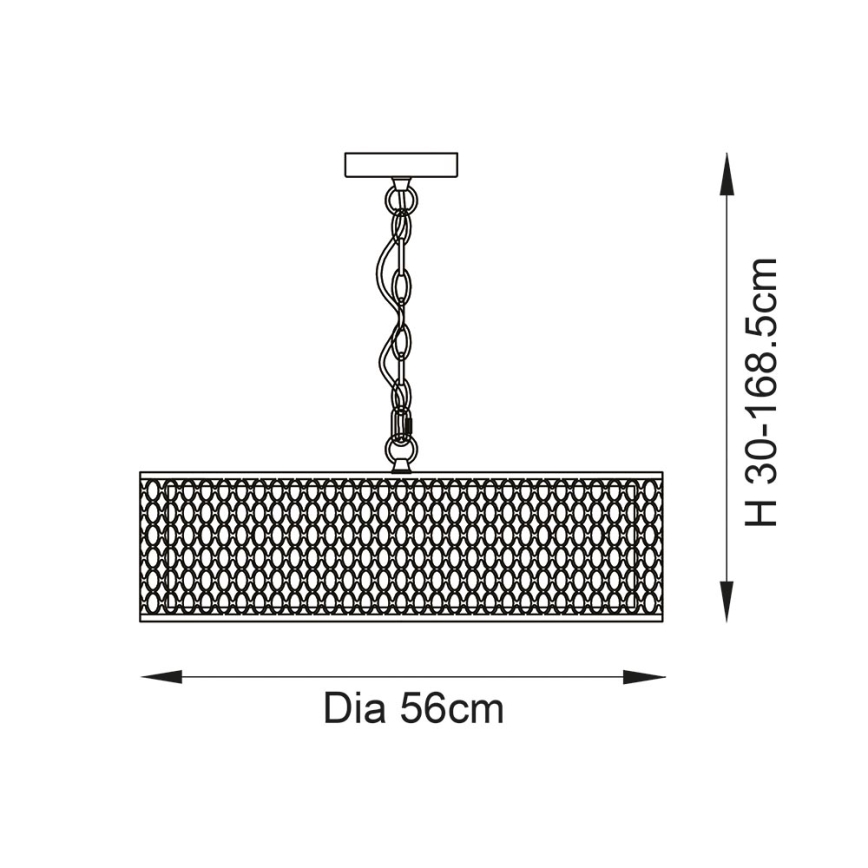 Endon 101569 - Suspension à chaîne CORDERO 3xE27/10W/230V dorée