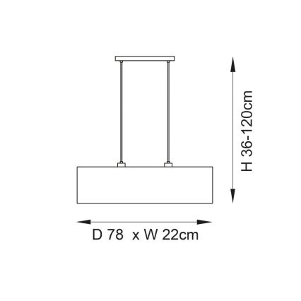 Endon 101692 - Suspension filaire LONGSHORE 2xE27/10W/230V beige