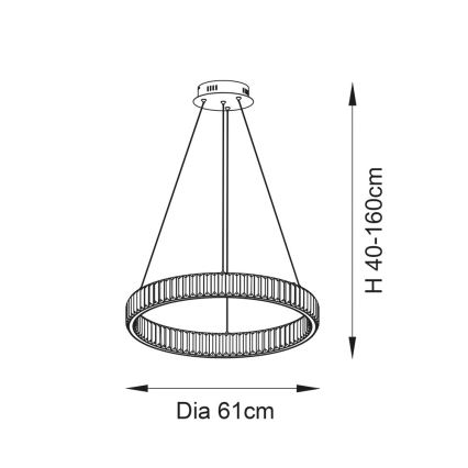 Endon 102255 - Suspension LED dimmable sur câble LAGUNA LED/36W/230V chrome brillant