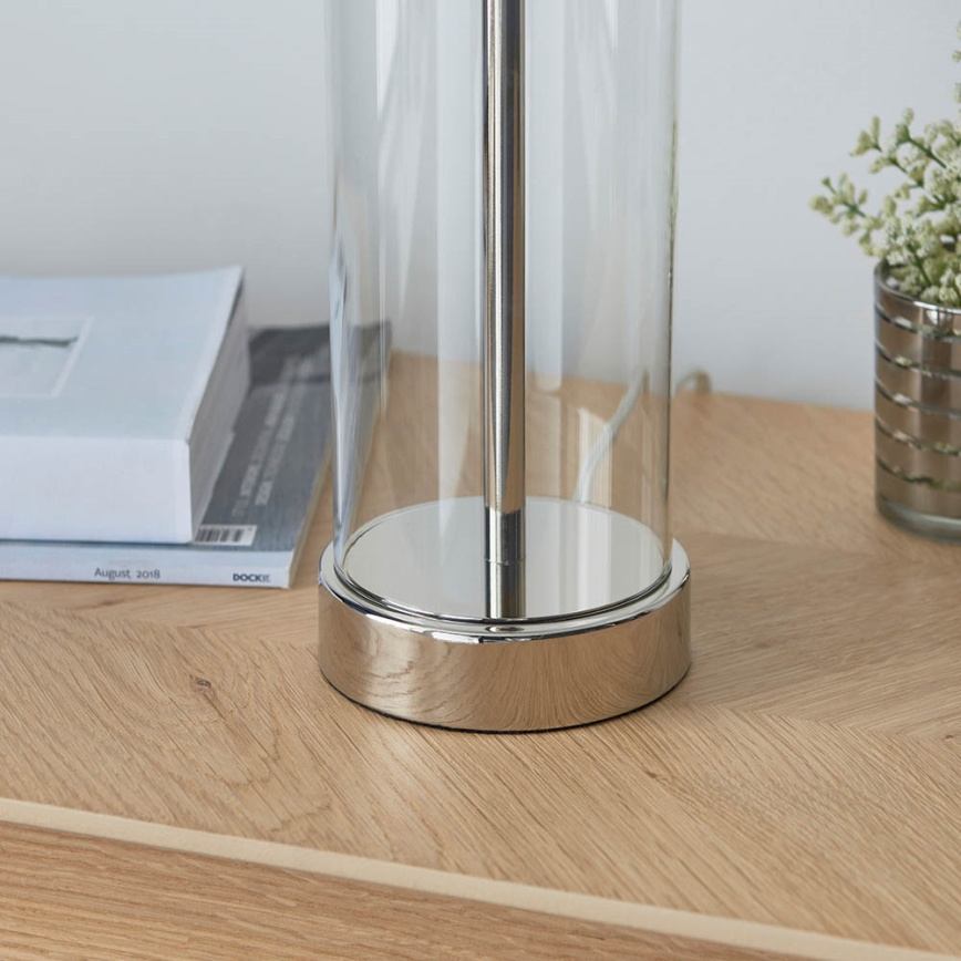 Endon 102674 - Lampe de table dimmable LESSINA 1xE27/10W/230V chrome brillant/blanc