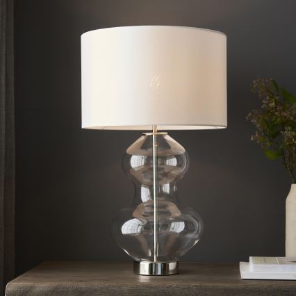 Endon 102676 - Lampe de table dimmable KELDA 1xE27/10W/230V blanc/chrome mat