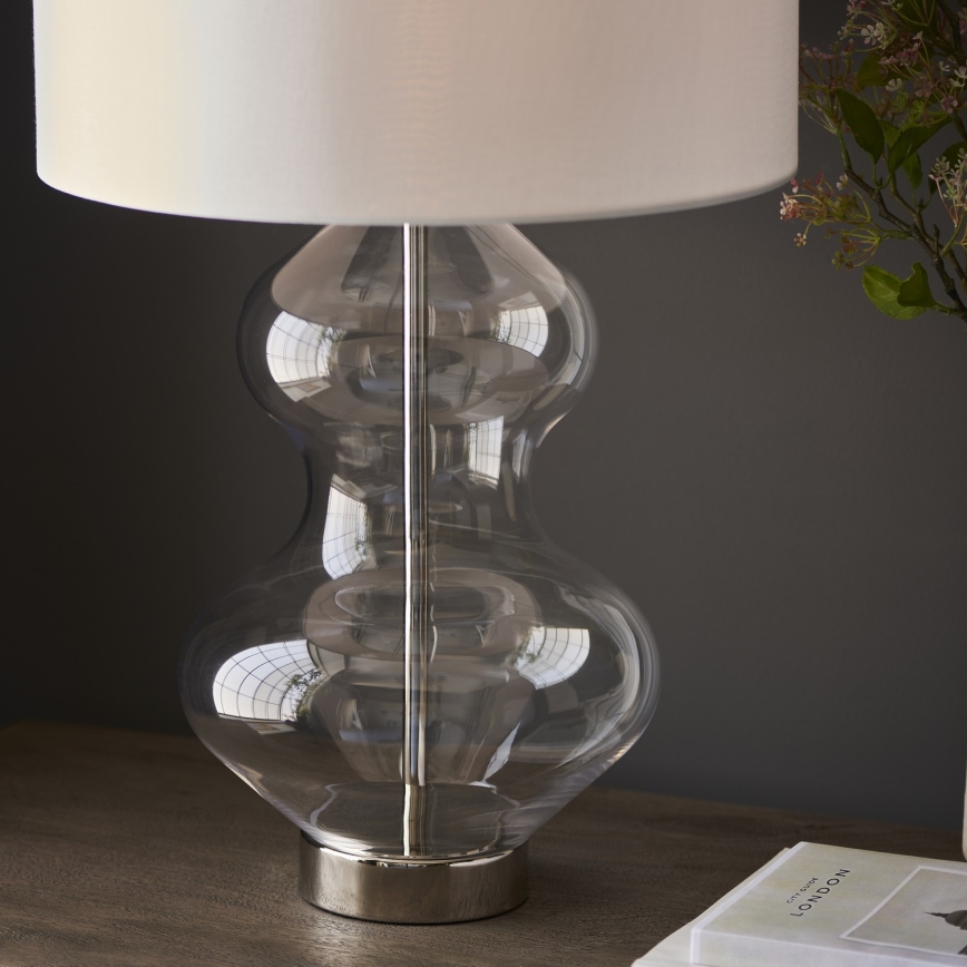 Endon 102676 - Lampe de table dimmable KELDA 1xE27/10W/230V blanc/chrome mat