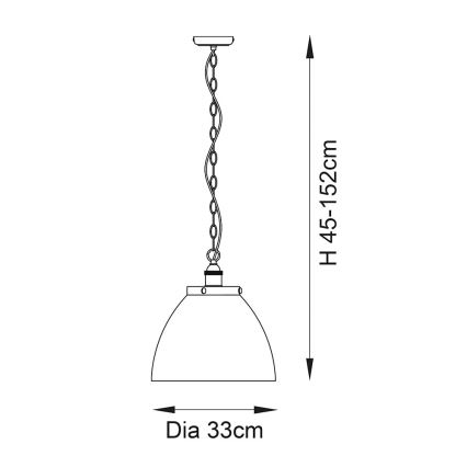 Endon 102926 - Suspension chaîne HANSEN 1xE27/10W/230V laiton