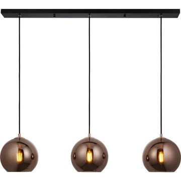Endon 102929 - Suspension filaire BOLI 3xE27/10W/230V noir/fumé marron