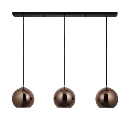 Endon 102929 - Suspension filaire BOLI 3xE27/10W/230V noir/fumé marron