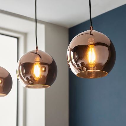 Endon 102929 - Suspension filaire BOLI 3xE27/10W/230V noir/fumé marron