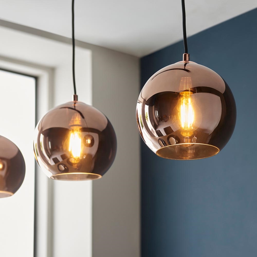 Endon 102929 - Suspension filaire BOLI 3xE27/10W/230V noir/fumé marron