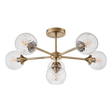 Endon 103171 - Suspension-barre ALLEGRA 6xE14/7W/230V laiton/transparent