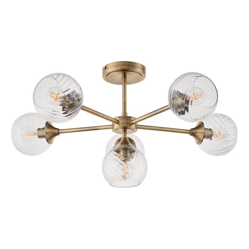 Endon 103171 - Suspension-barre ALLEGRA 6xE14/7W/230V laiton/transparent