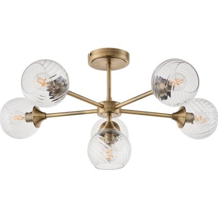 Endon 103171 - Suspension-barre ALLEGRA 6xE14/7W/230V laiton/transparent