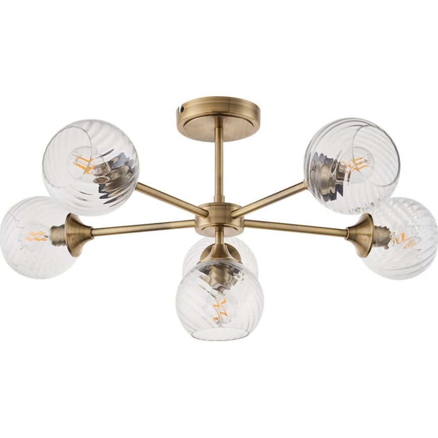 Endon 103171 - Suspension-barre ALLEGRA 6xE14/7W/230V laiton/transparent