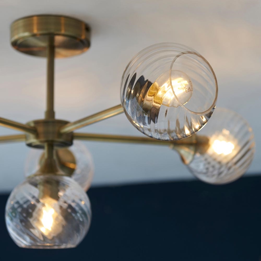 Endon 103171 - Suspension-barre ALLEGRA 6xE14/7W/230V laiton/transparent