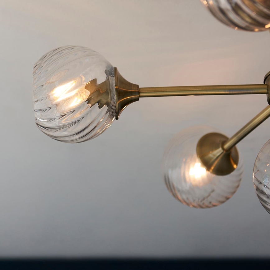Endon 103171 - Suspension-barre ALLEGRA 6xE14/7W/230V laiton/transparent