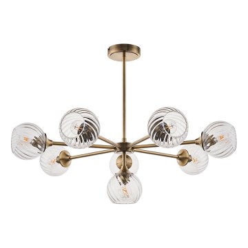 Endon 103172 - Suspension-barre ALLEGRA 8xE14/7W/230V laiton/transparent
