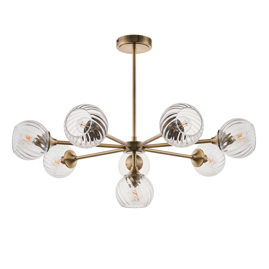 Endon 103172 - Suspension-barre ALLEGRA 8xE14/7W/230V laiton/transparent