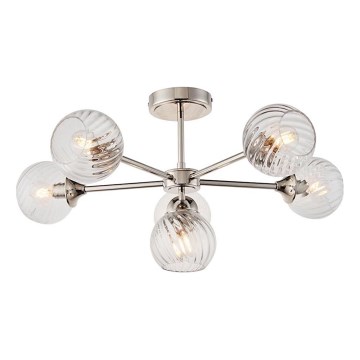 Endon 104050 - Suspension-barre ALLEGRA 6xE14/7W/230V chrome brillant/transparent