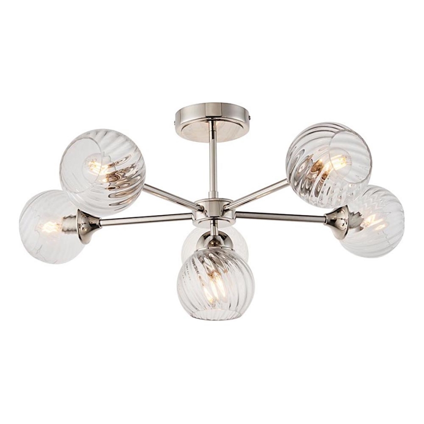 Endon 104050 - Suspension-barre ALLEGRA 6xE14/7W/230V chrome brillant/transparent