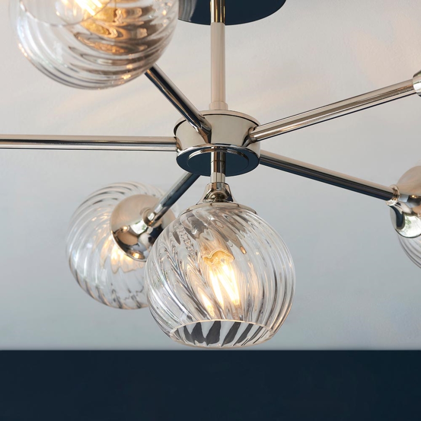 Endon 104050 - Suspension-barre ALLEGRA 6xE14/7W/230V chrome brillant/transparent
