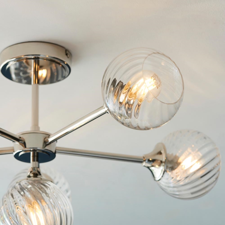 Endon 104050 - Suspension-barre ALLEGRA 6xE14/7W/230V chrome brillant/transparent