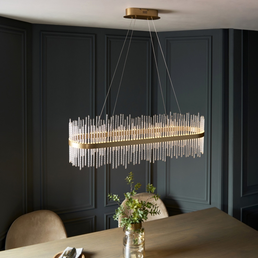 Endon 104082 - Suspension LED dimmable ADRIEL sur câble LED/47W/230V 3000K doré/transparent